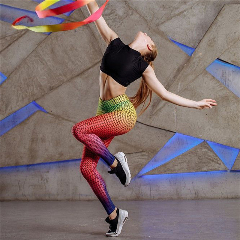 Gradient mesh print leggings