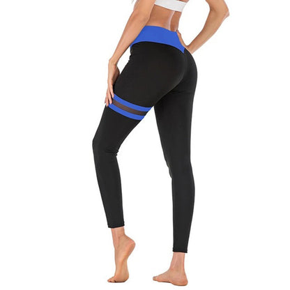 Thigh Double Ring Contrast Color Yoga Pants High Stretch Leggings