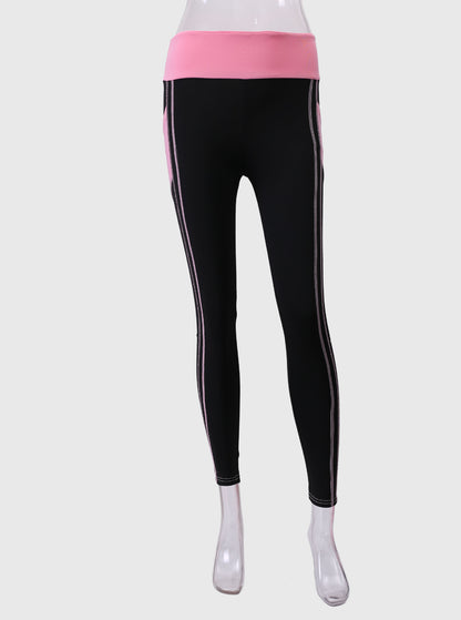 Quick-drying Gothic Color Block Leggings Ankle-length