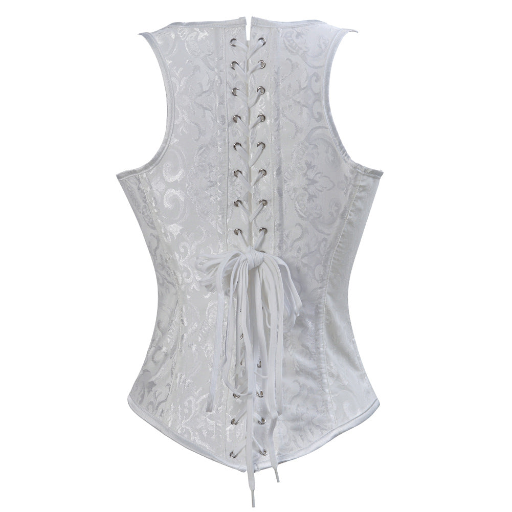 Ladies back clip jacquard steel body shaper