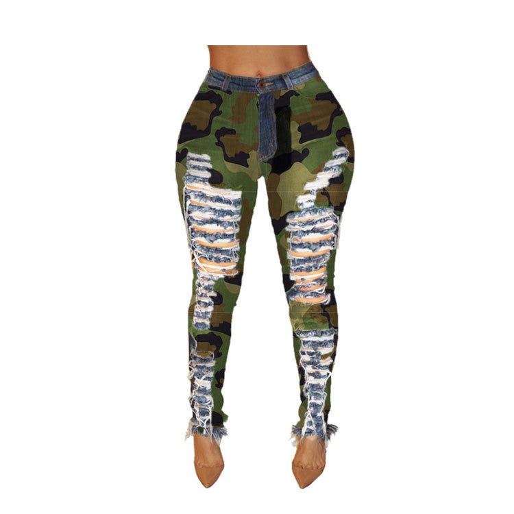 Women's Sexy Personality Ripped High-waisted Leggings