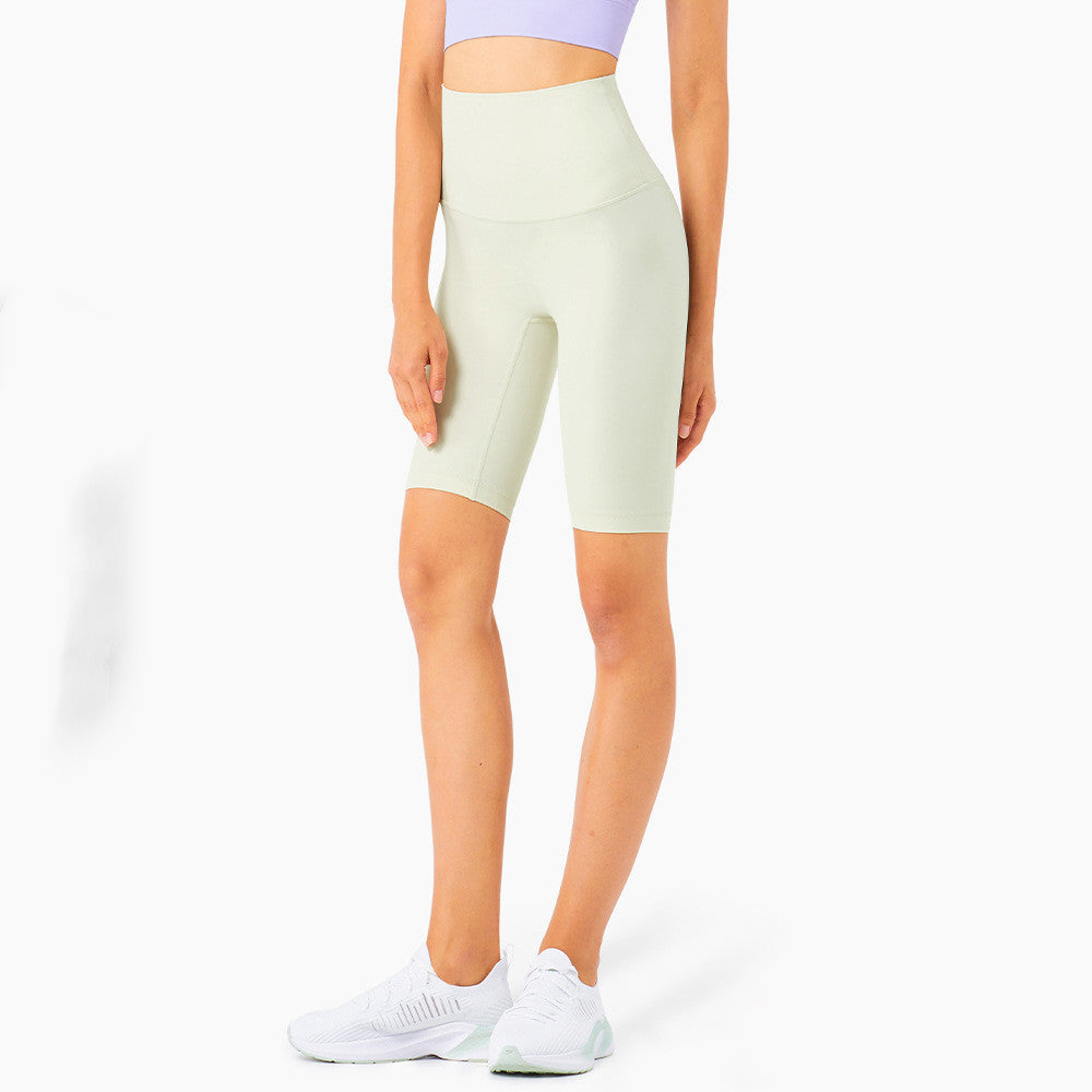 No Embarrassment Line Five-point High-waisted Peach Hip Leggings