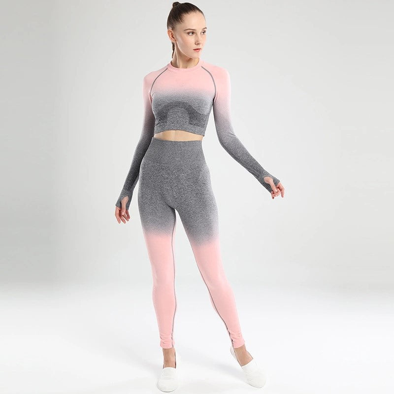 Hip-lifting Leggings Long-sleeved Seamless Fitness Yoga Suit