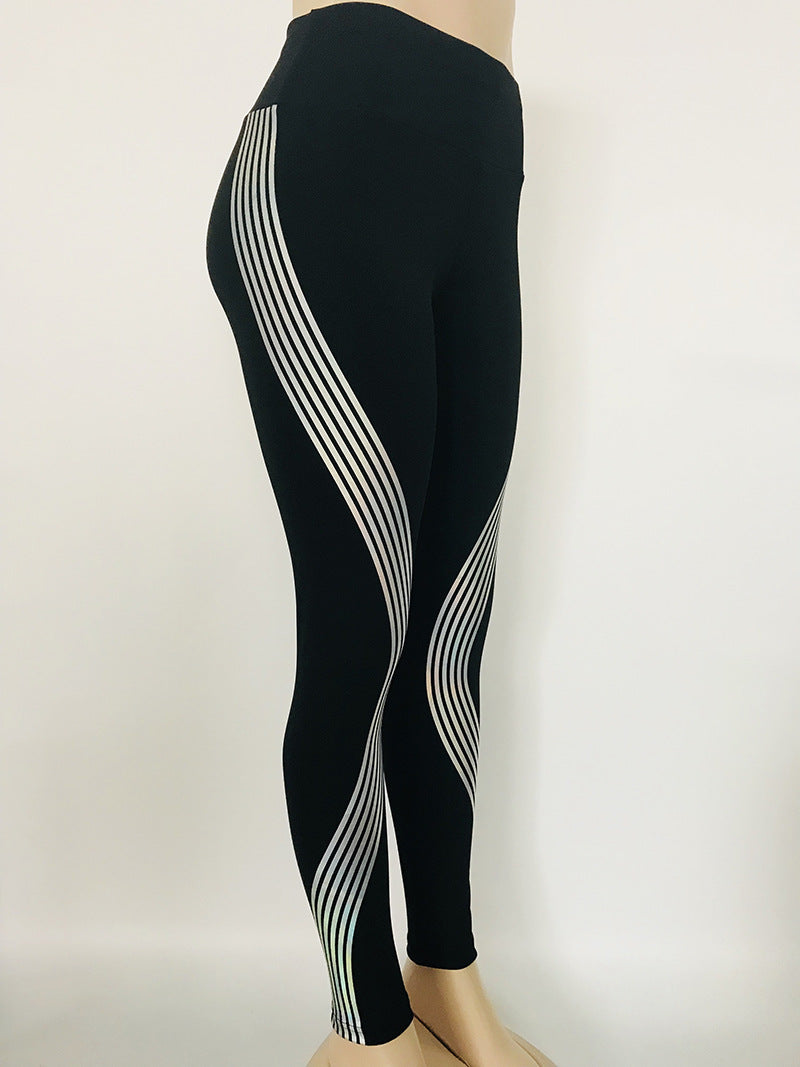 Reflective Leggings Glow in the Dark Night Light Laser Stripes