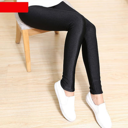 Summer New Low Waist Stretch slim gloss trousers thin candy color