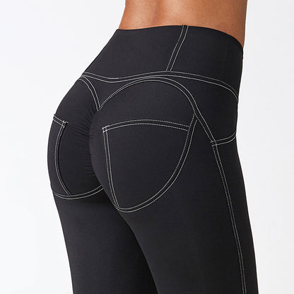 Pleated Yoga Pants High Waist Sports Leggings