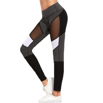 Quick-drying mesh yoga stitching mesh slim yoga pants