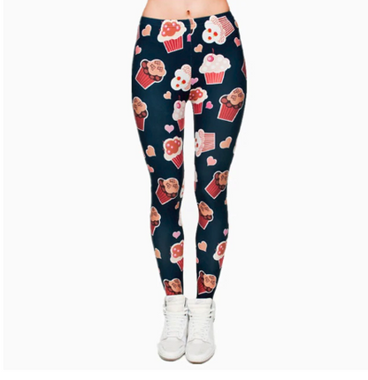 Printed thin pencil feet pants stretch big ladies yoga pants leggings