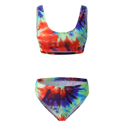 Women's Seperated Swimwear Printed High Waist Halter Tops