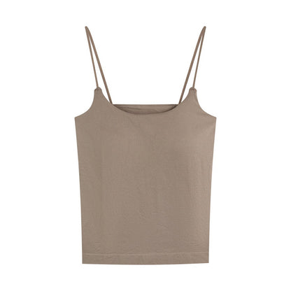 Women's Spring Sleeveless Sweet Hot Girl Top Camisole With Chest Pad