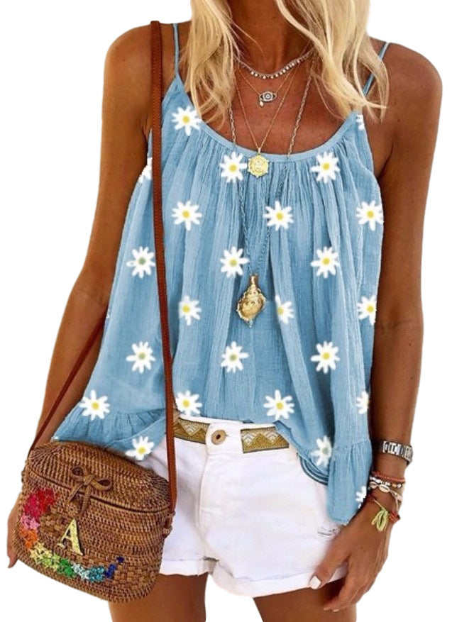 Ladies Daisy Print Camisole Top