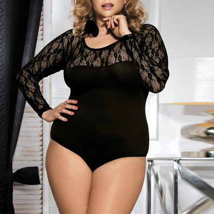 Lace long-sleeved corset bodysuit pajamas