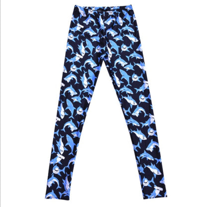 Digital printing cartoon whale leggings