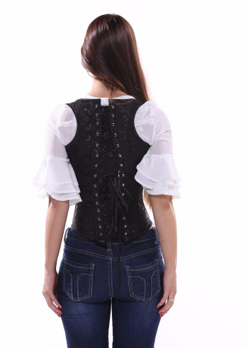 Ladies back clip jacquard steel body shaper