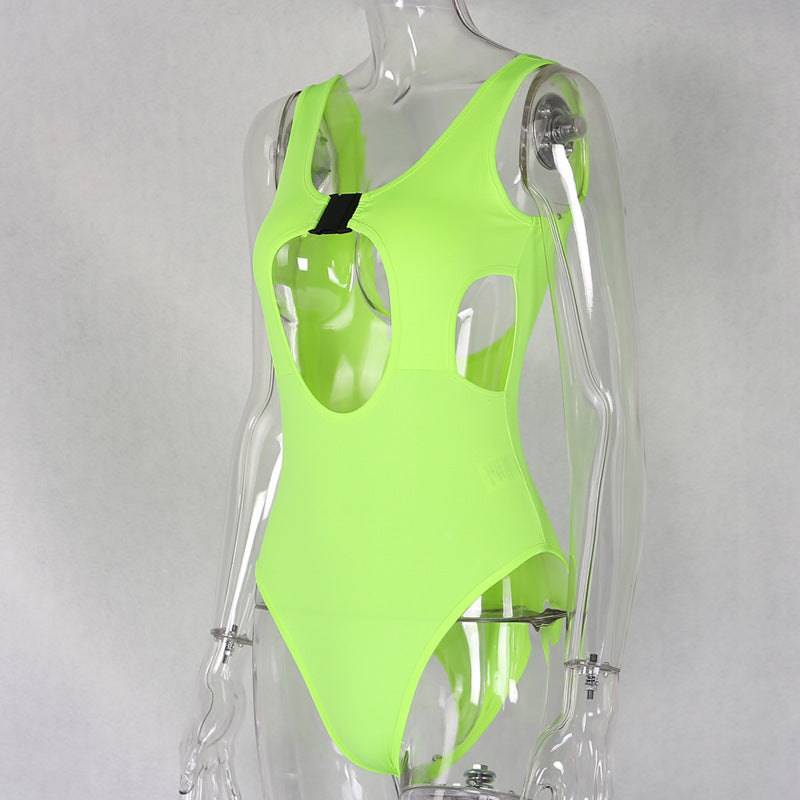 Fluorescent Pullover Schoolbag Buckle Bodysuit