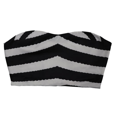 Basic Black And White Striped Swimsuit