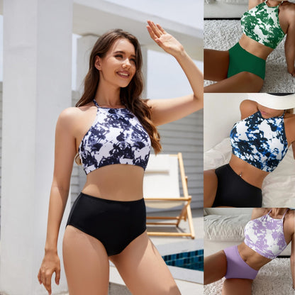 European And American Sexy Slimming Printed Multicolor Swimsuit