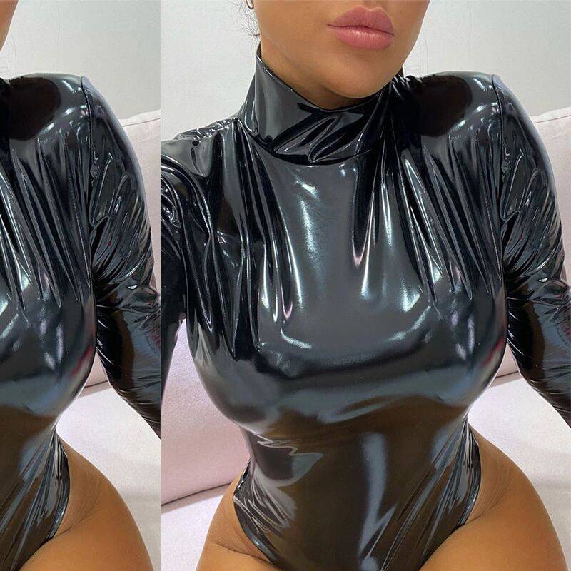 Patent leather bodysuit