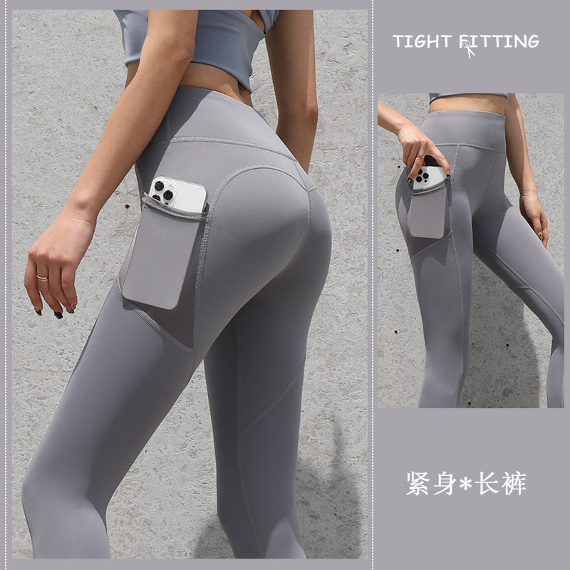 Gym Sport Seamless Leggings With Pockets Push Up High Waist