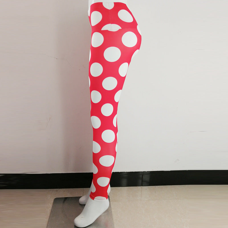 Red bottom white circle leggings