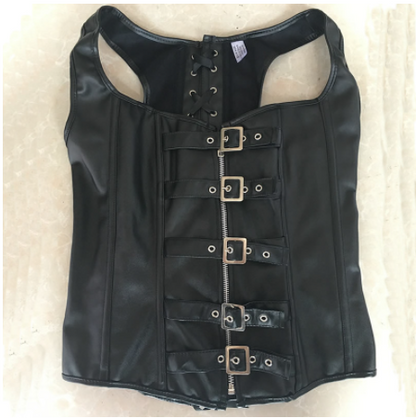 Leather Style Zipper Straps Shoulder Strap Corset Corset Body Shaper