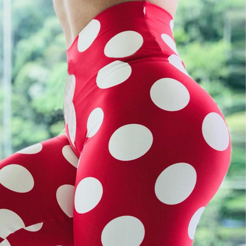 Red bottom white circle leggings