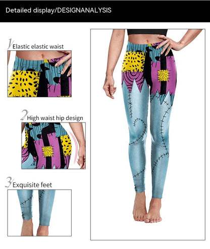 Christmas Horror Night Cos Pants Sally Halloween Digital Print