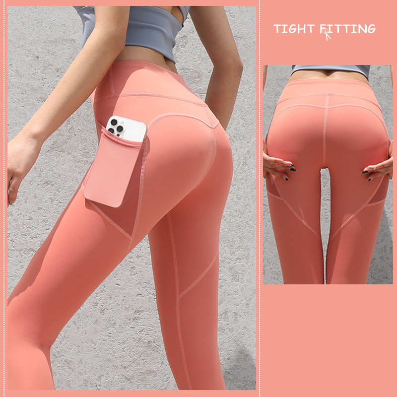 Gym Sport Seamless Leggings With Pockets Push Up High Waist