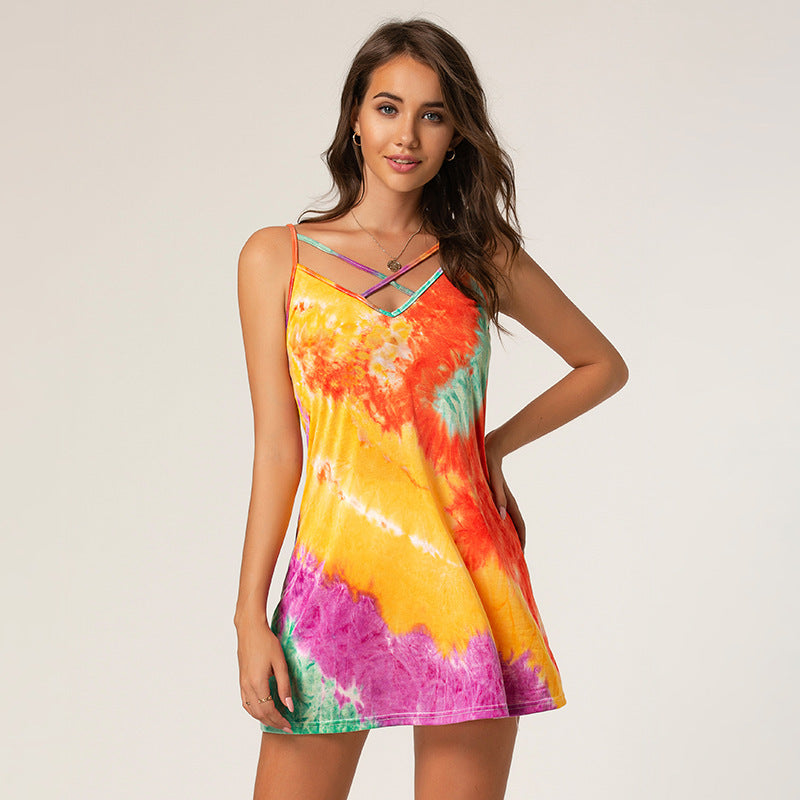 Tie-dye printed camisole top