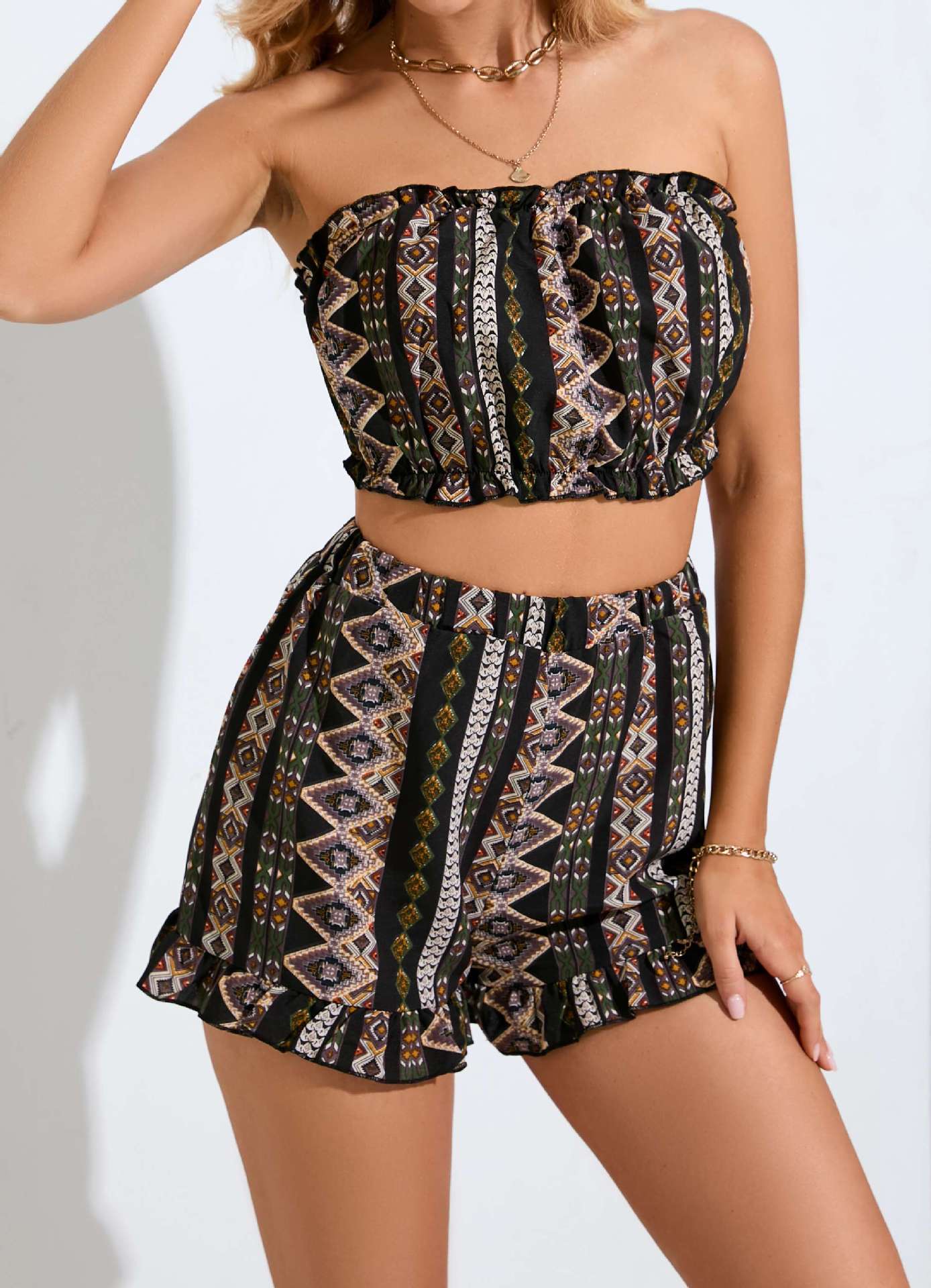 Women's Printed Tube Top Top Suit