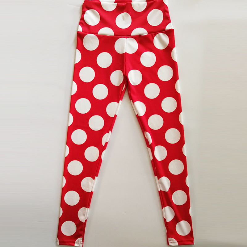 Red bottom white circle leggings