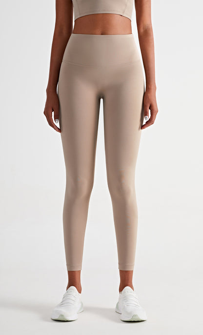 High Waist No T Tipped Thin Anti-Rolling Peach Leggings