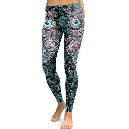 NADANBAO New Design Leggings Women Cool Owl Digital Print