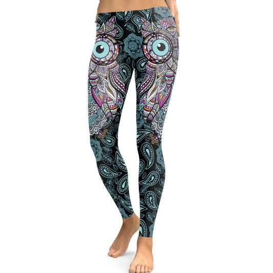 NADANBAO New Design Leggings Women Cool Owl Digital Print