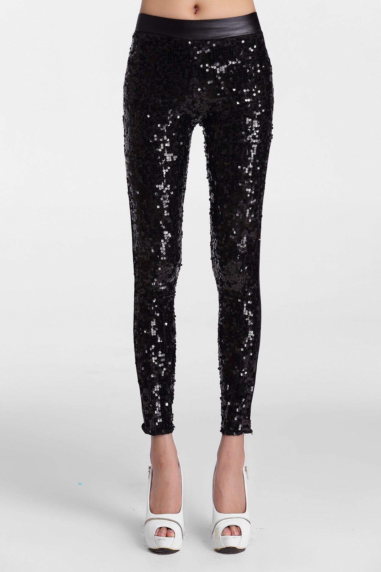 High Elastic Large Size Sequined Leggings