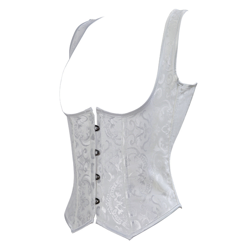 Ladies back clip jacquard steel body shaper