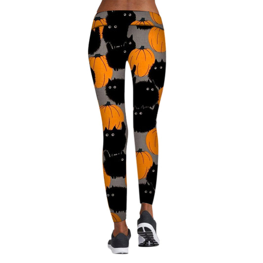 Printed Leggings Halloween Sports Yoga Pants High Stretch Pencil Pants