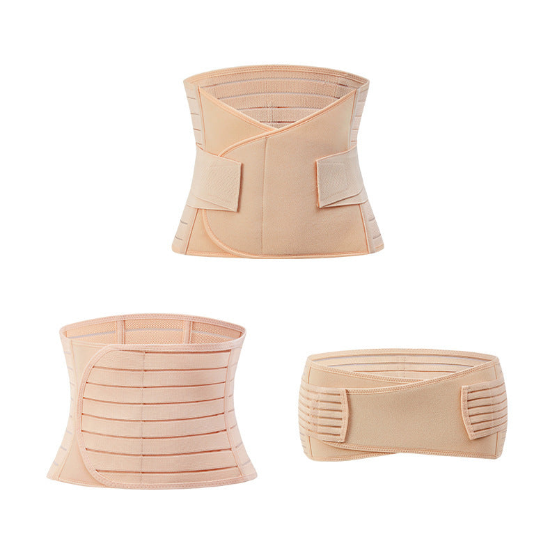 Three-Piece Coded Striped Set Of Postpartum Belly Belt