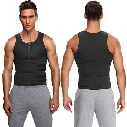 Fitness Men Shapewear Sauna Vest Waist Trainer Double Belt Sweat