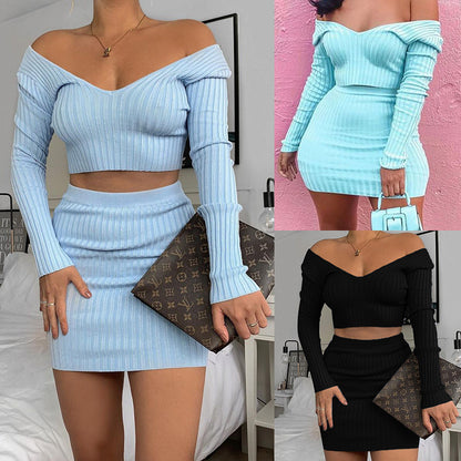 Women's Short Sleeve Long Sleeve Sweater Set