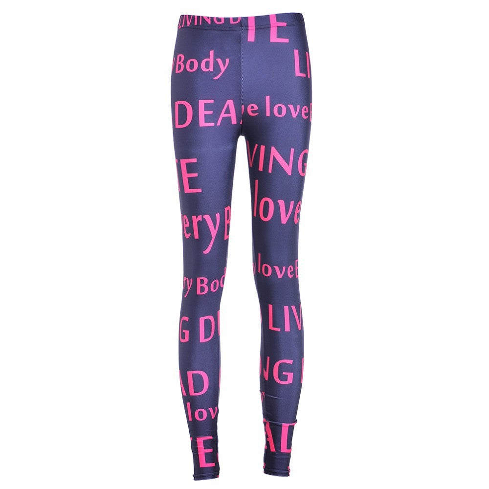 Digital printing leggings tights nine pants women