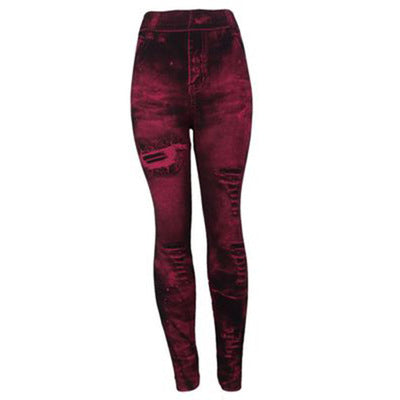 Women's Super Elastic 9-point Denim Leggings