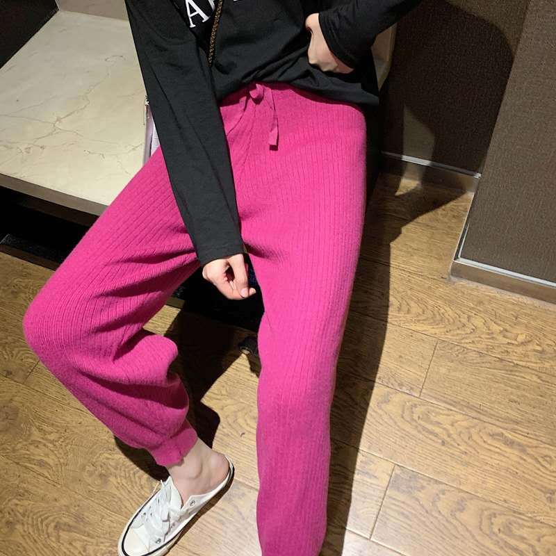 Pit Striped Leisure Leggings Trousers With Thick And Loose Core