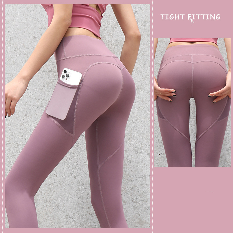 Gym Sport Seamless Leggings With Pockets Push Up High Waist