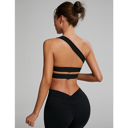 Women's One-shoulder Shockproof Bra Sports Clothes