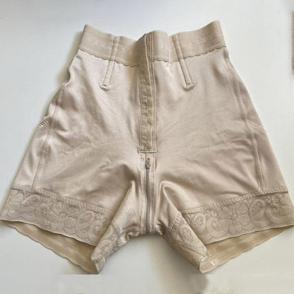 New High Rise Butt Lift Shorts Beige Waist Trainer Body Shap