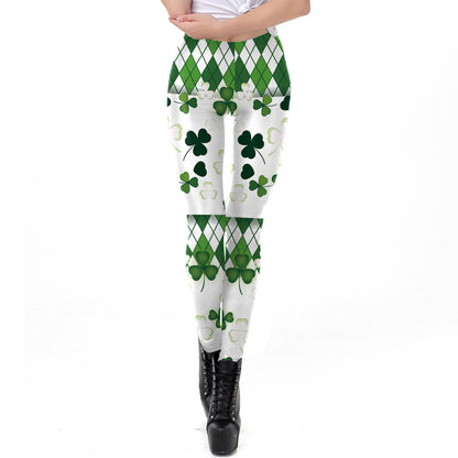 Saint Patrick's Day Matching Digital Printed Tight Waistband Sports Leggings