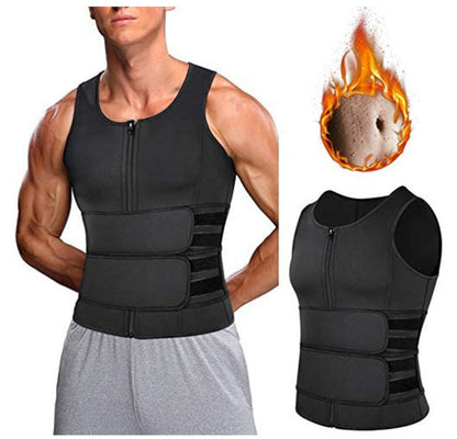 Fitness Men Shapewear Sauna Vest Waist Trainer Double Belt Sweat