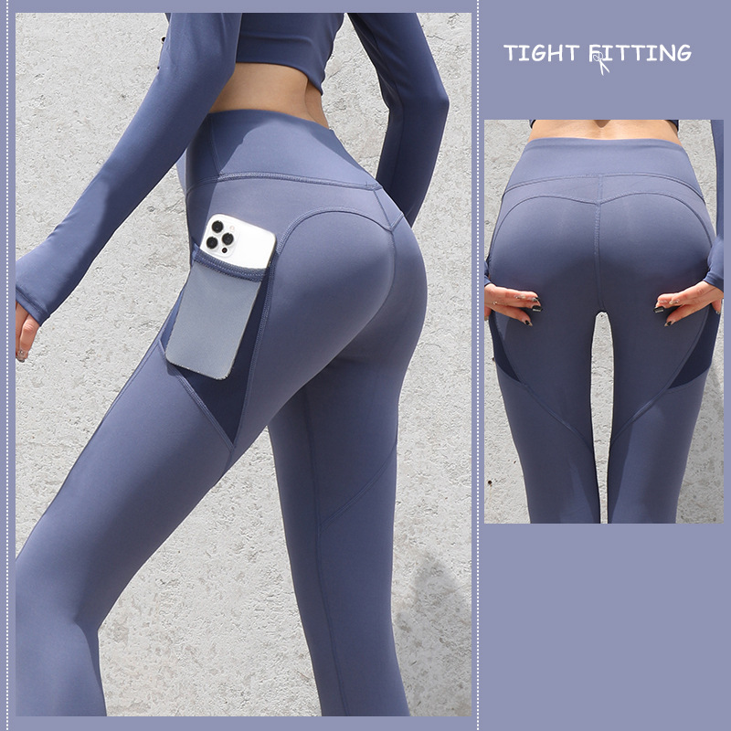 Gym Sport Seamless Leggings With Pockets Push Up High Waist