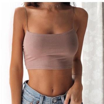 Summer Sexy Female Crop Tops 95% Cotton Women Sleeveless Straps